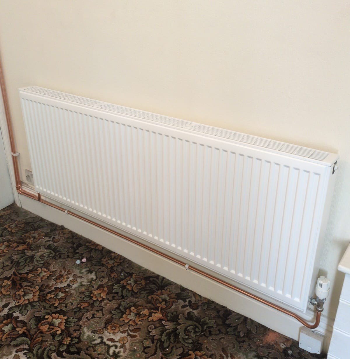 Heat pump pipework installation, Blackburn Road