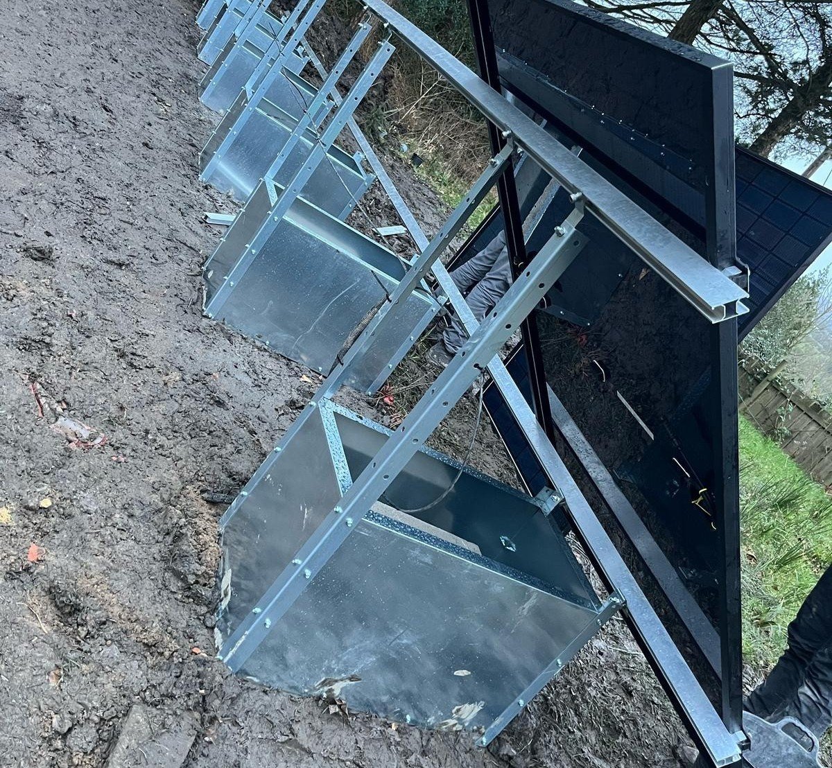 Ground mount solar PV installation, Dearden Wood